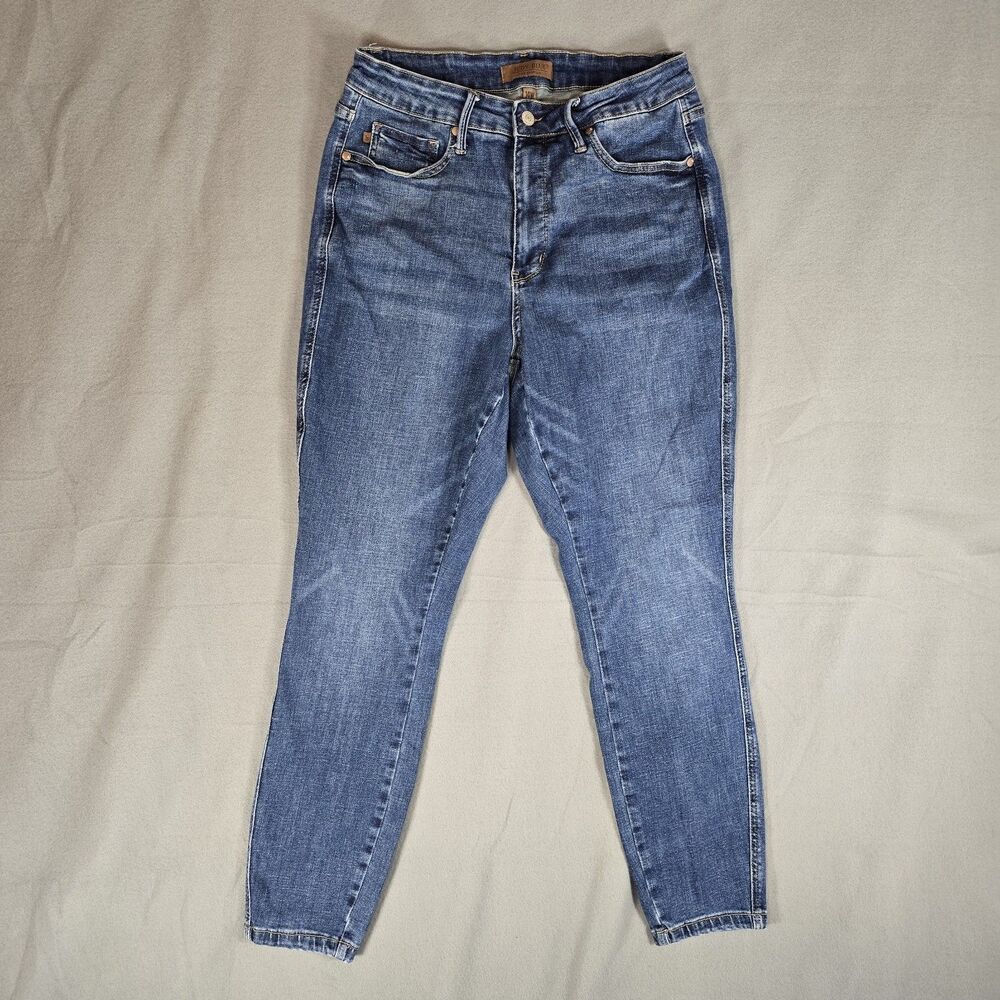 Judy Blue Jeans Womens 14W Blue Skinny High Rise Tummy Control 88881